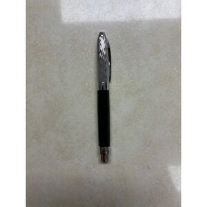 Executive Rollerball Pen Wave Guilloche Chrome Cap Gloss Black Barrel Unbranded